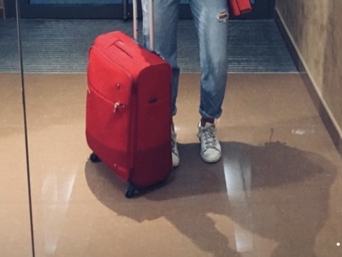 Valise rouge à roulette volée en gare de Nîmes
