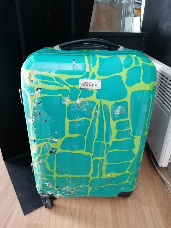 valise turquoise et verte secteur gare de lyon