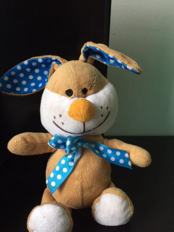 Doudou lapin marron clair à proximité de la gare TGV du Creusot
