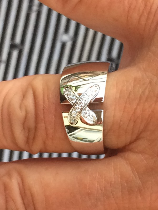 Bague femme or blanc