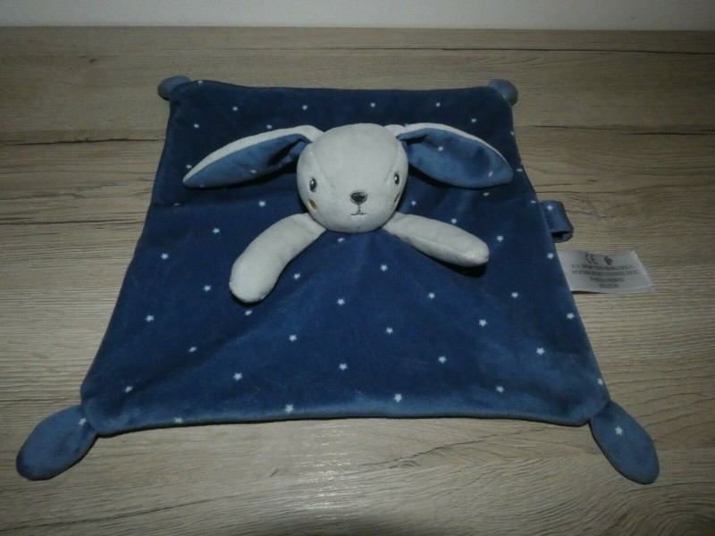 Perdu Doudou Lapin gris et bleu à Paris Zone commerciale Villebon- Palaiseau