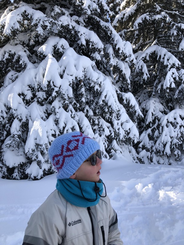 Bonnet en laine bleu à chamrousse