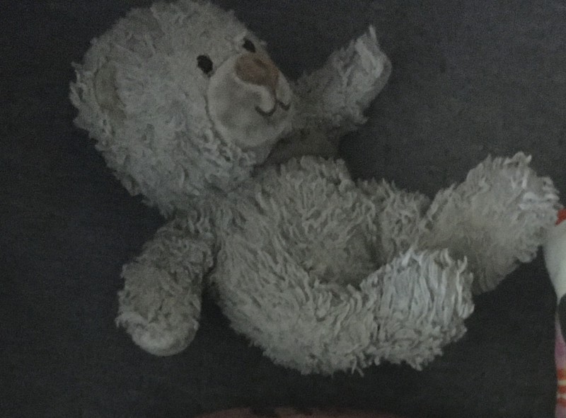 Doudou, petit ours beige tout vieux tout sale