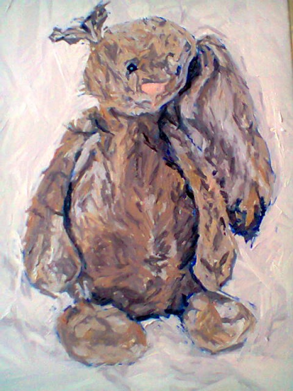 Doudou lapin gris