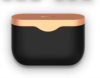 Boitier chargeur écouteurs noir et orange - sony