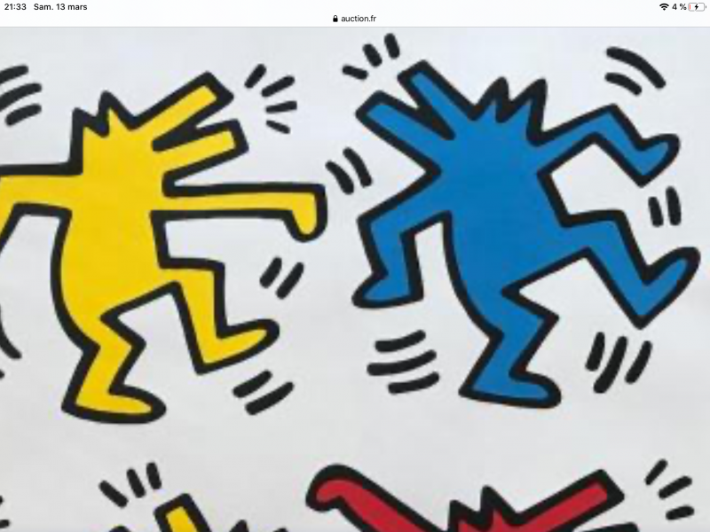 PARAPLUIE ☔️ PLIANT BLANC & couleurs KEITH HARRING au LIDL 75012 PARIS Avenue Daumesnil
