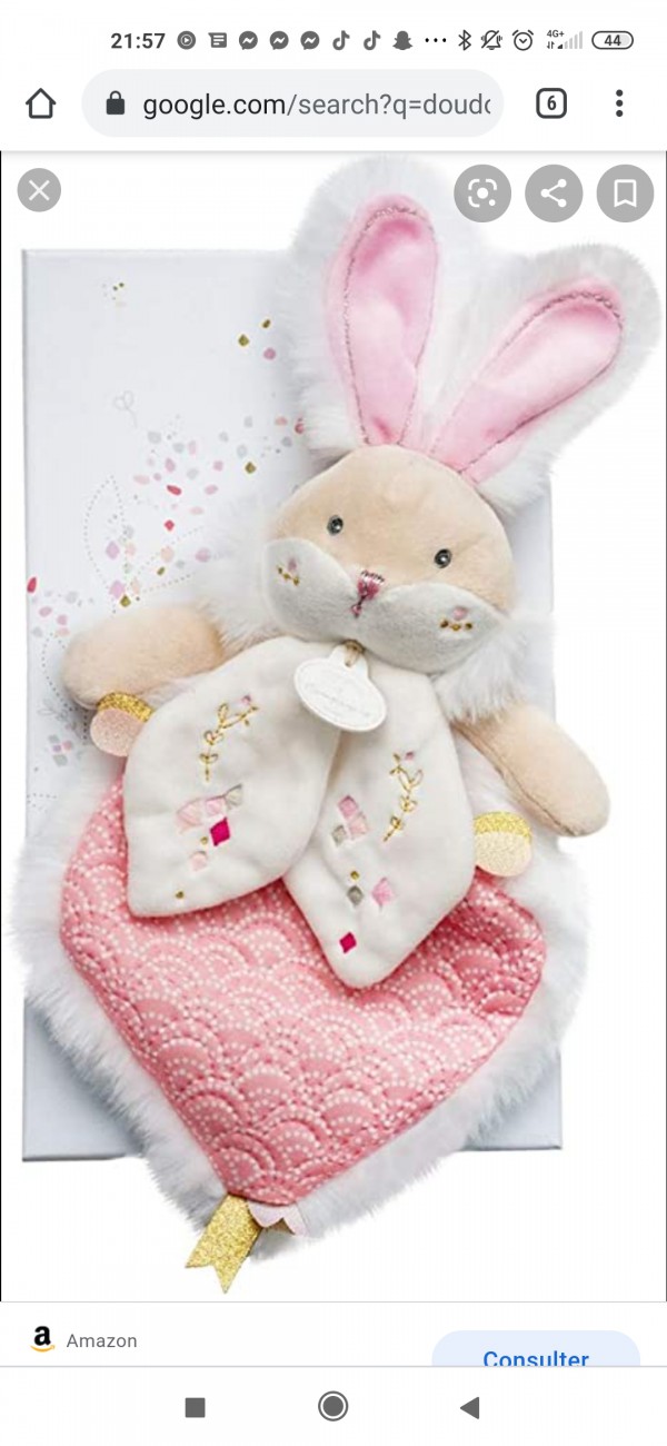 Doudou lapin blanc perdu