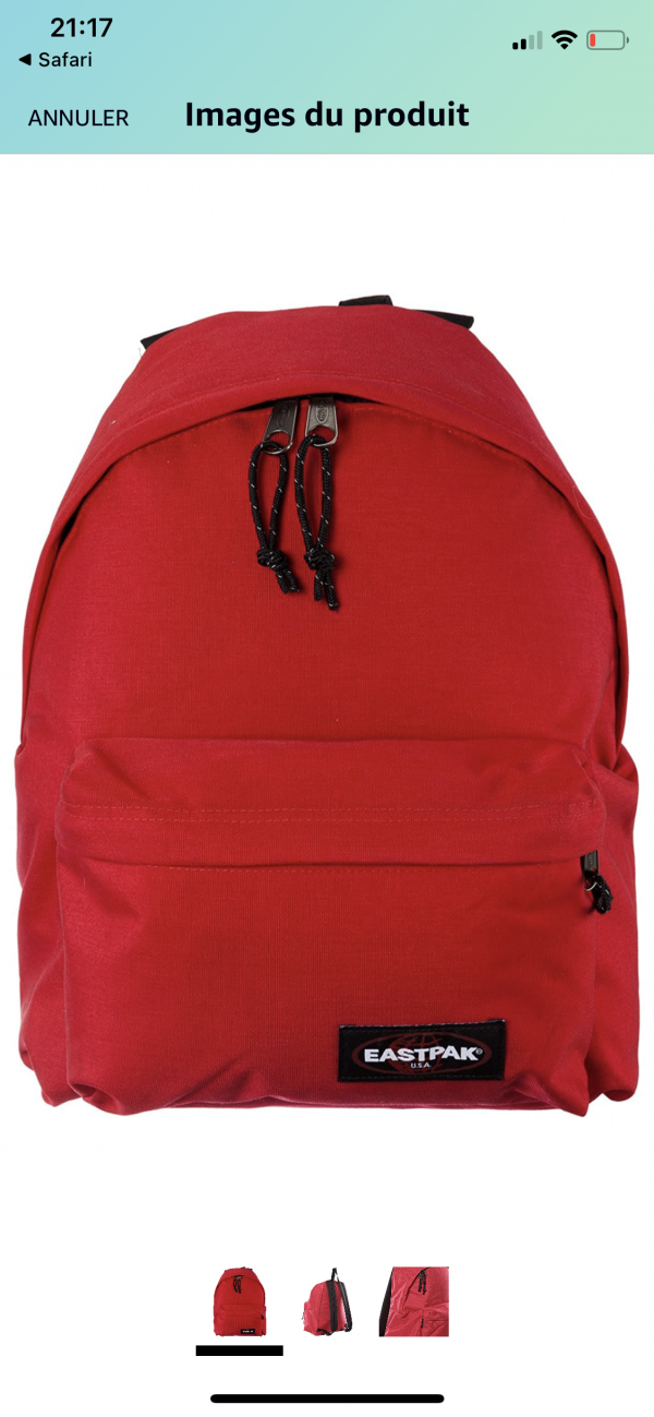 Perdu sac à dos eastpack rouge Marseille square la Pauline 13009 le 14/04 vers 16h30