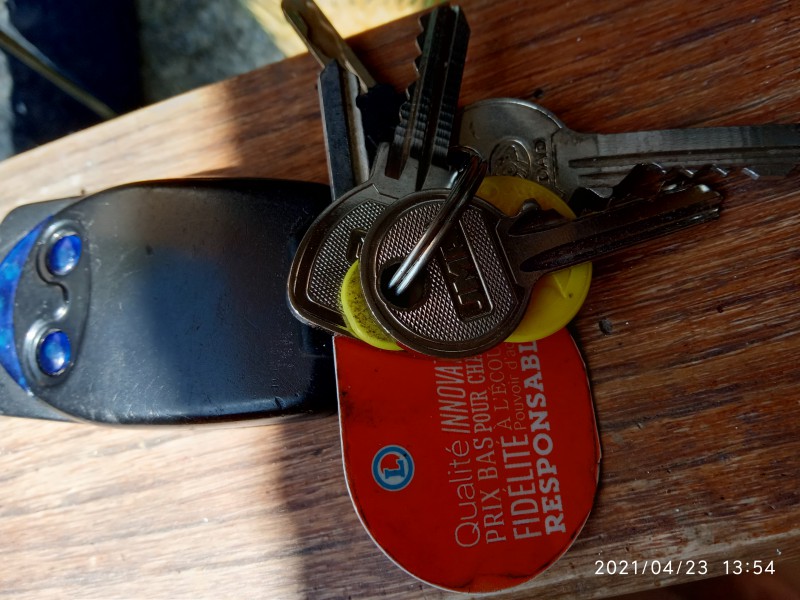 Trousseau de clés avec badge Leclerc Riorges