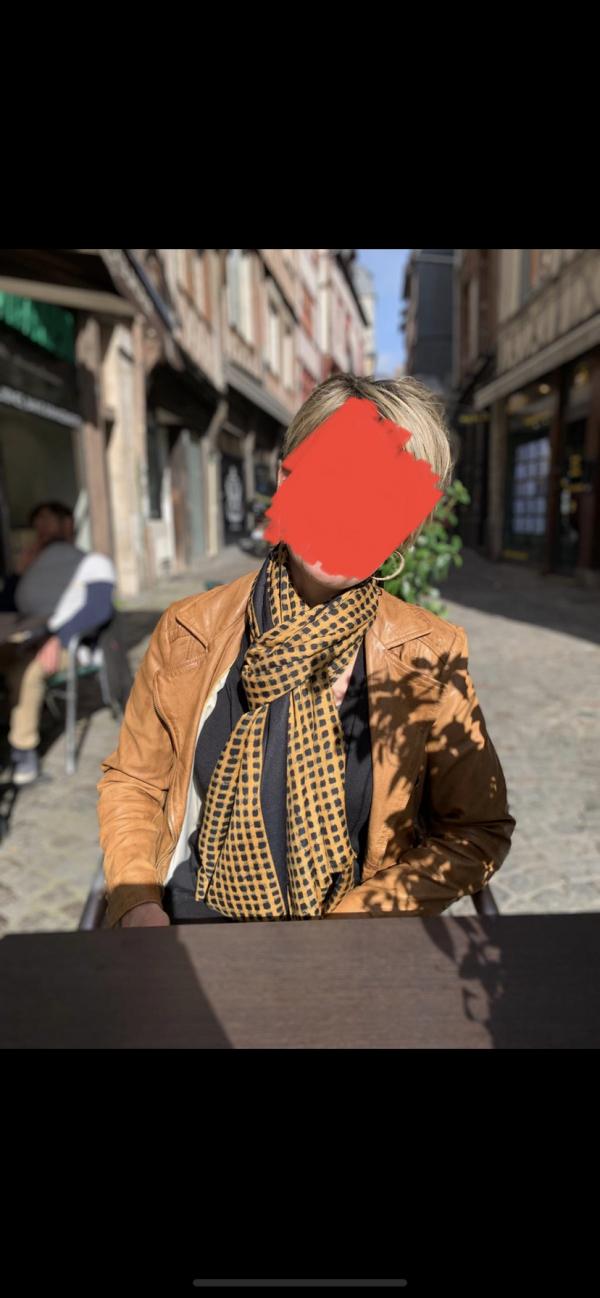 Veste en cuir couleur camel