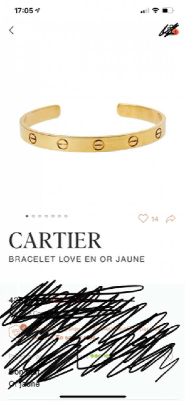 bracelet love CARTIER fontaine les dijon 21121