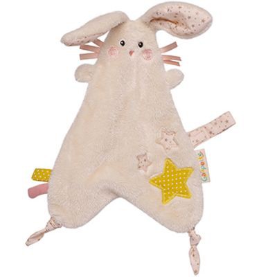 Petit doudou lapin beige et rose