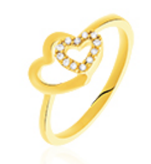 Bague coeurs entrelacés