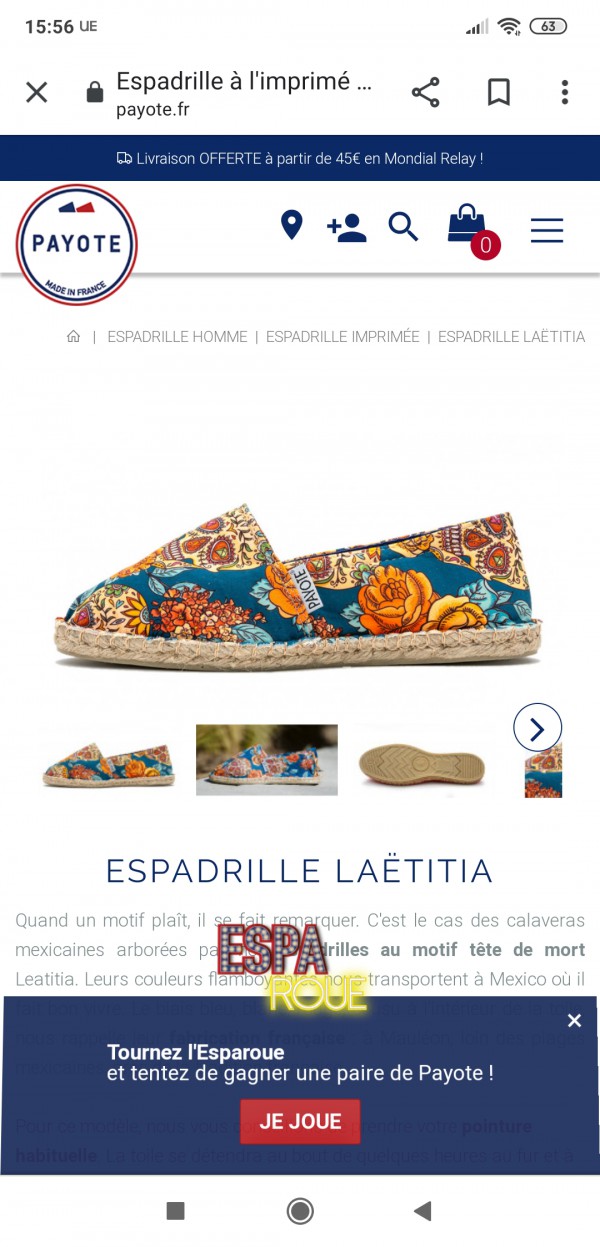 Espadrille payote