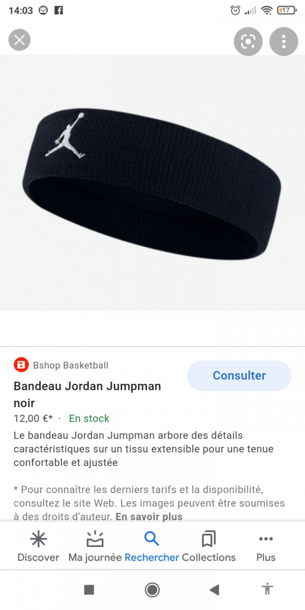 perdu bandeau de sport Noir de la marque Jordan