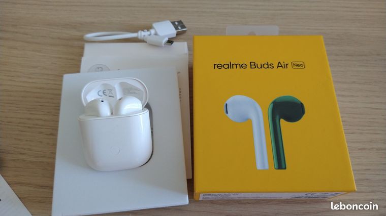 boitier écouteur realme air buds blanc