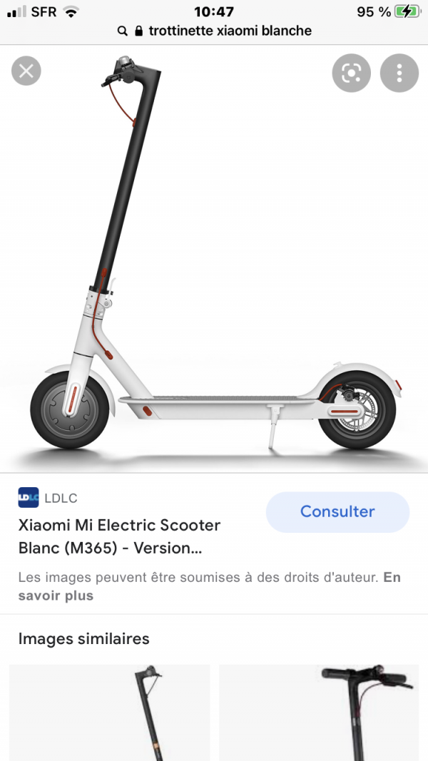 Trottinette électrique blanche mont de marsan