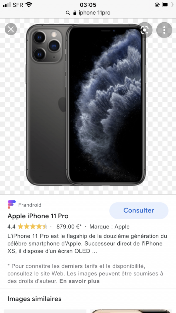 iPhone 11 pro perdu ou volé