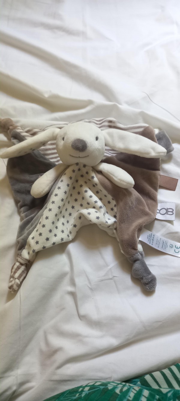 2 doudous chiens gris blanc taupe / entre Gargas (84) et Sigean (11)