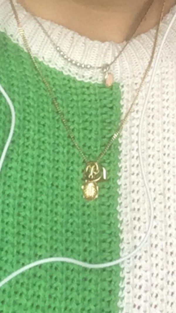 Perdu chaînette en or avec pendentifs : deux cœurs et une coccinelle.