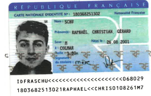 Iphose SE, carte bleue, carte d'identité