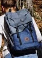 Sac à dos + sac en cuir bleu volé