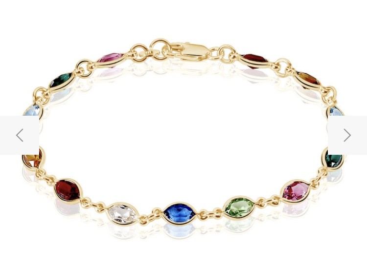 Perdu bracelet doré chaîne avec pierres de couleurs parc astérix