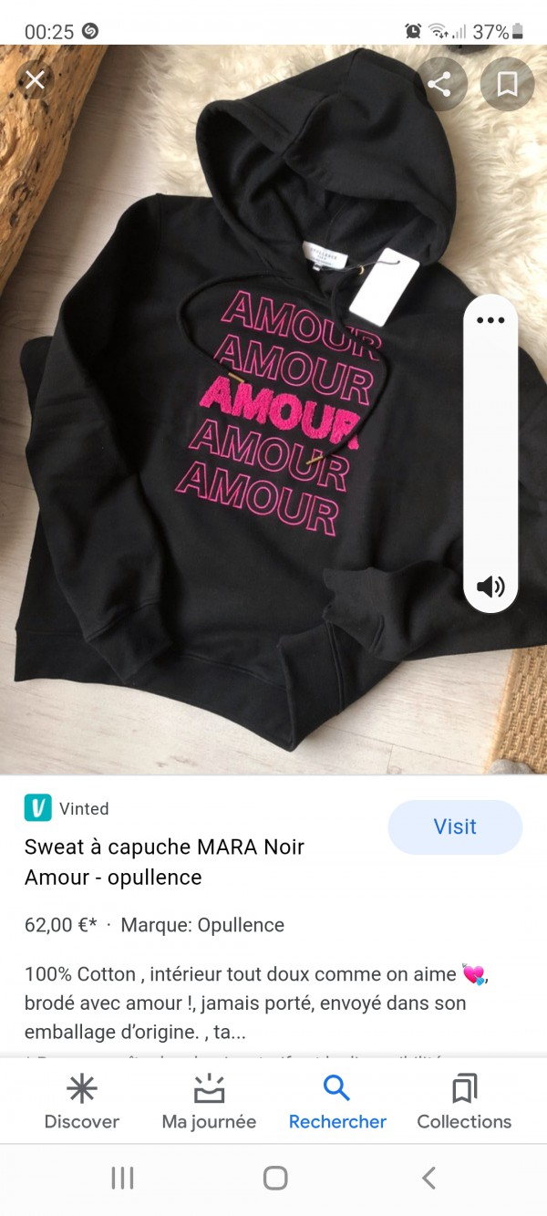 Sweat shirt Noir Amour