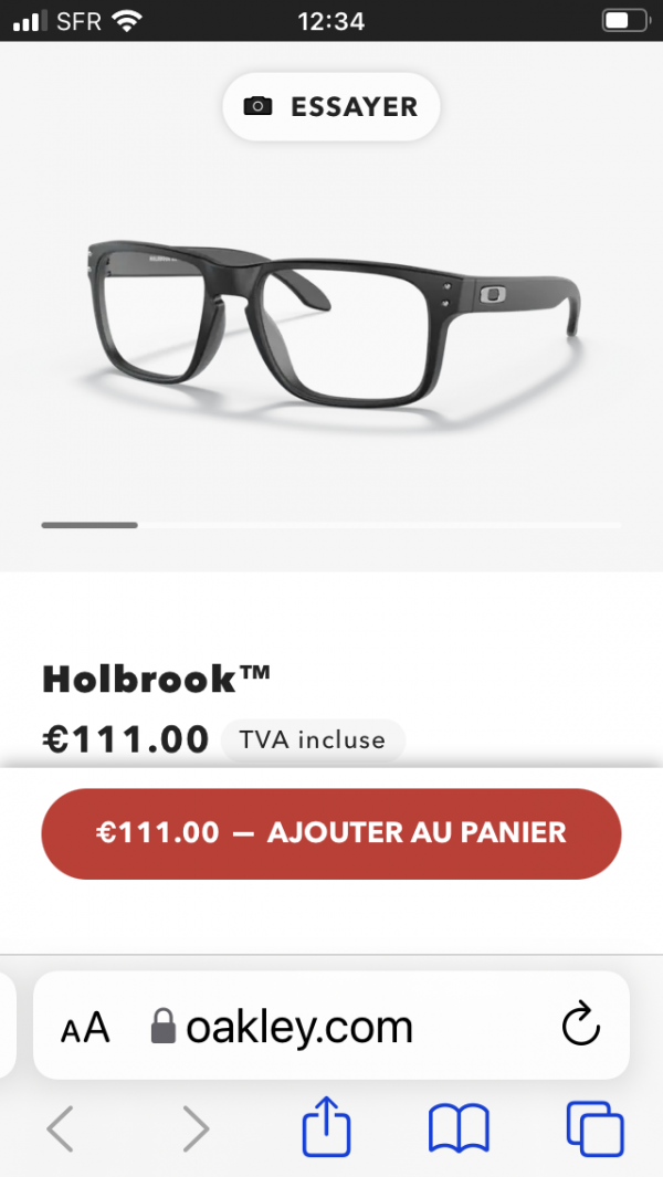 Perdu lunettes oakley noires solaires adaptées à la vue