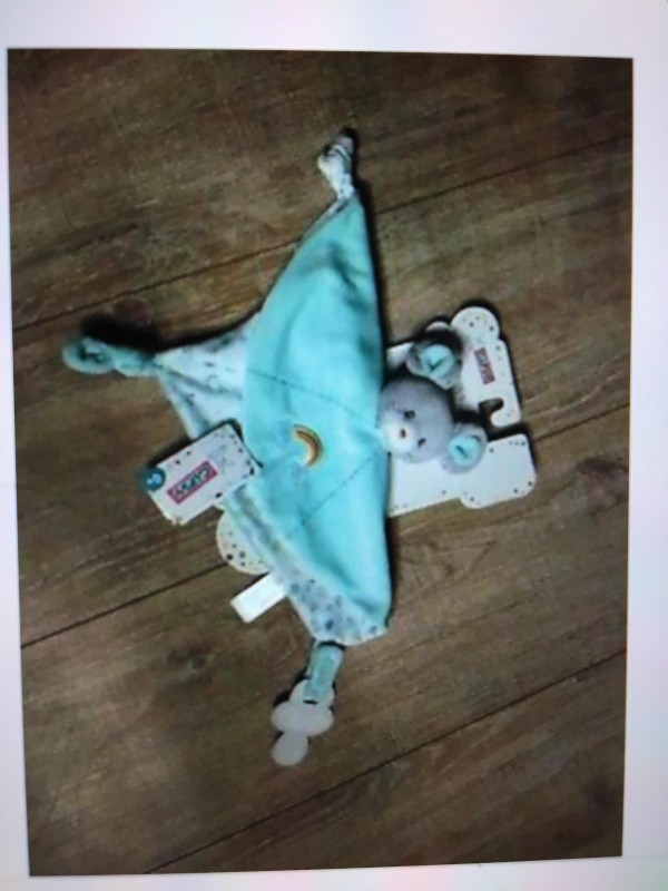 Doudou - Souris verte et grise