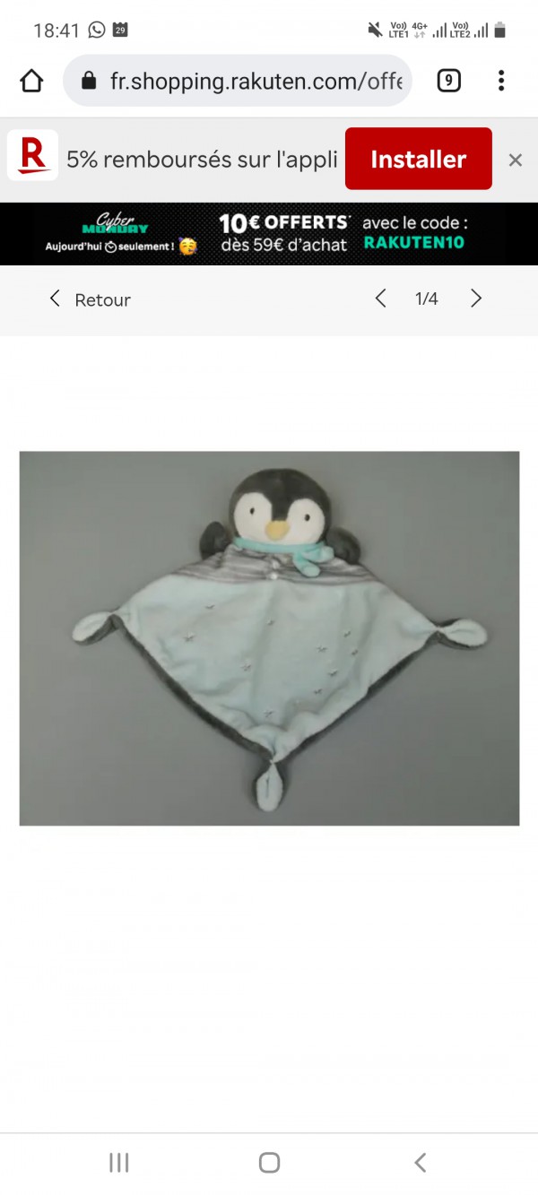 Doudou pingouin