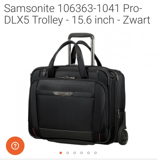Un trolley à roulettes samsonite noir place Fernand cocq Ixelles