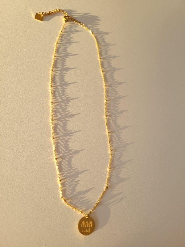 Collier en or avec pendentif "Maman cool"