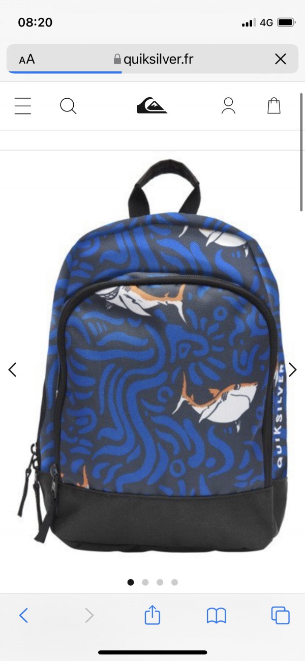 Sac à dos bleu enfant motif requin marque QuickSilver