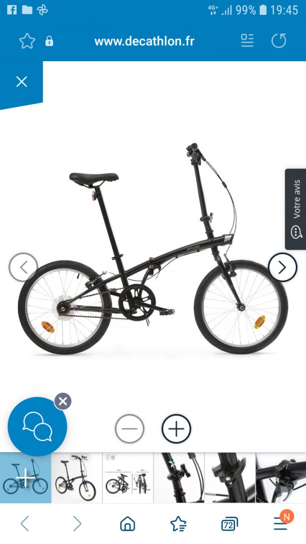 Vélo pliable btwin noir à marseille rue louis grobet 1er