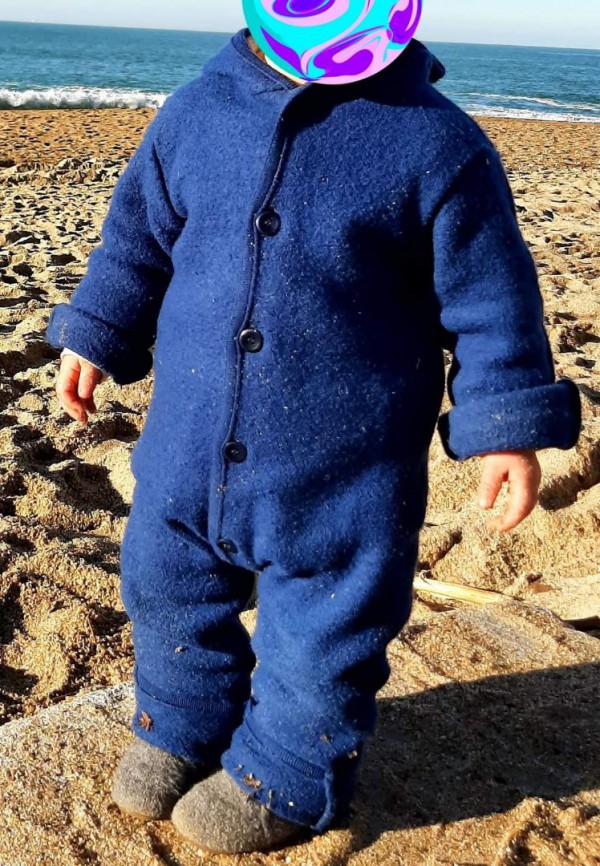 Combinaison bleue pour bébé en laine bouillie taille 2 ans
