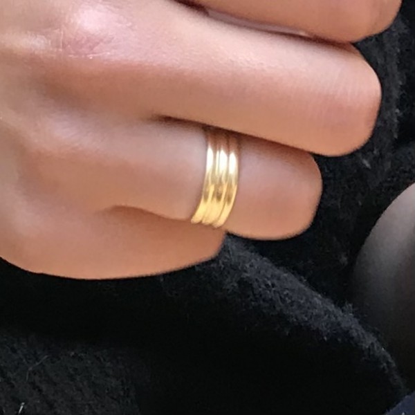 Bague de 3 anneaux assemblés, couleur or