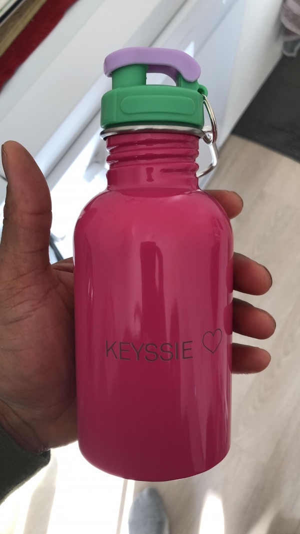 Gourde rose avec prénom perso