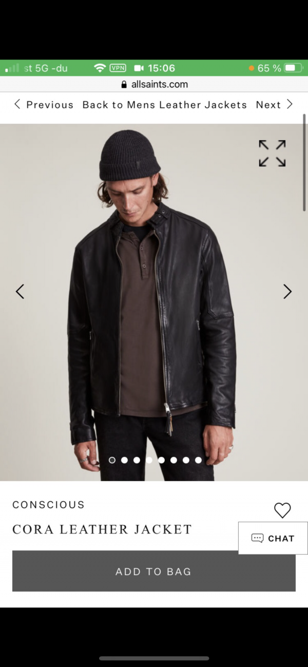 Perdu veste en cuir all saints taille M
