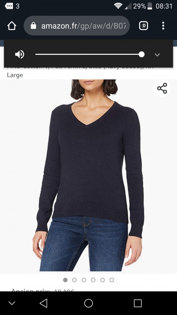 Perdu dans un sac noir de voyage mi filet noir mon pull en V coton bleu marine grde taille