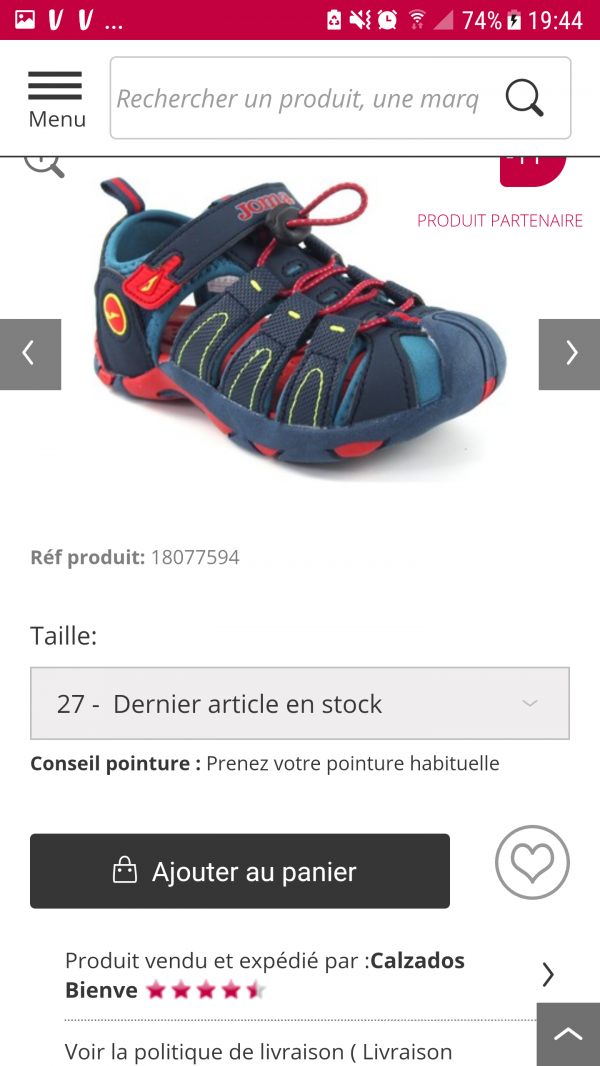 2 paires de chaussures enfant Joma à Lanta