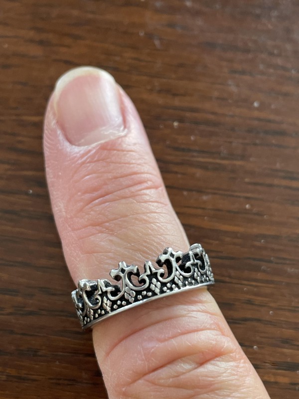 Bague homme en argent en forme de couronne