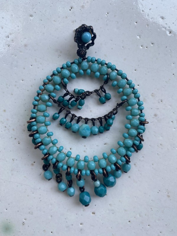 Perdu grosse Boucle d’oreille turquoise