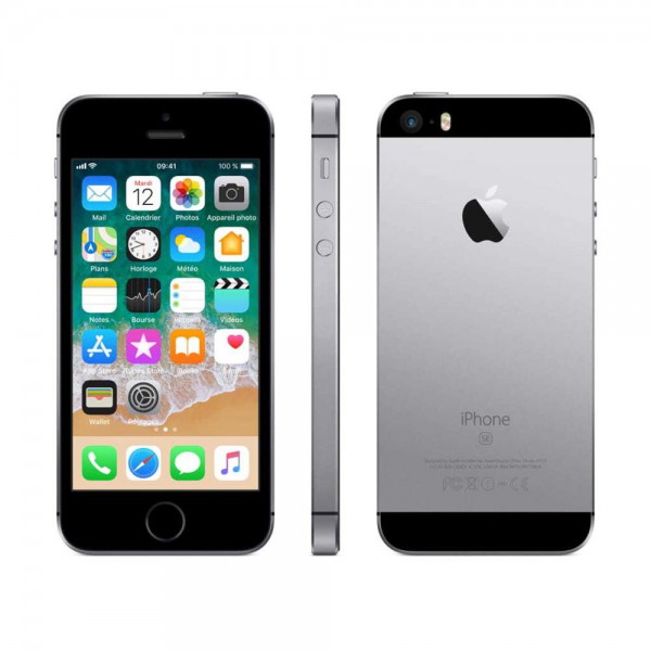 Iphone SE noir (avec coque orange)