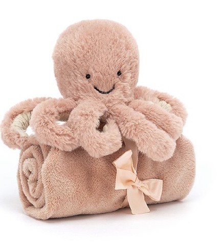 Perdu doudou Pieuvre rose marque Jellycat