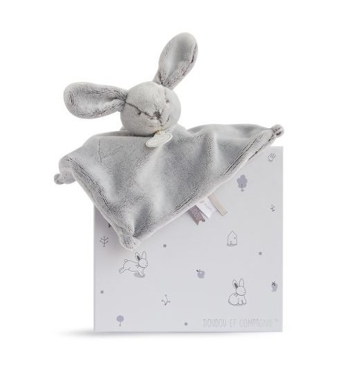 Doudou lapin gris