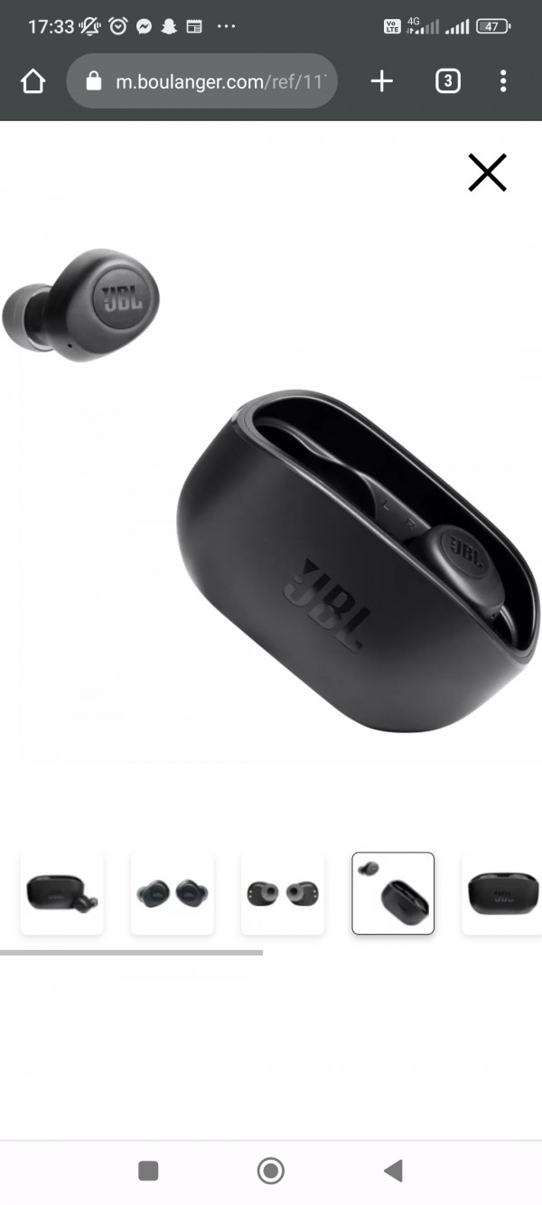 Boitier d'écouteurs jbl wave 100
