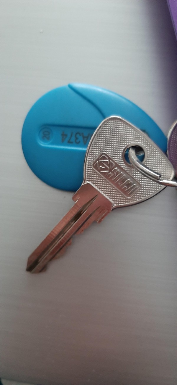 Perdu clé avec badge bleu au terrain de sport à côté du collège dunois caen