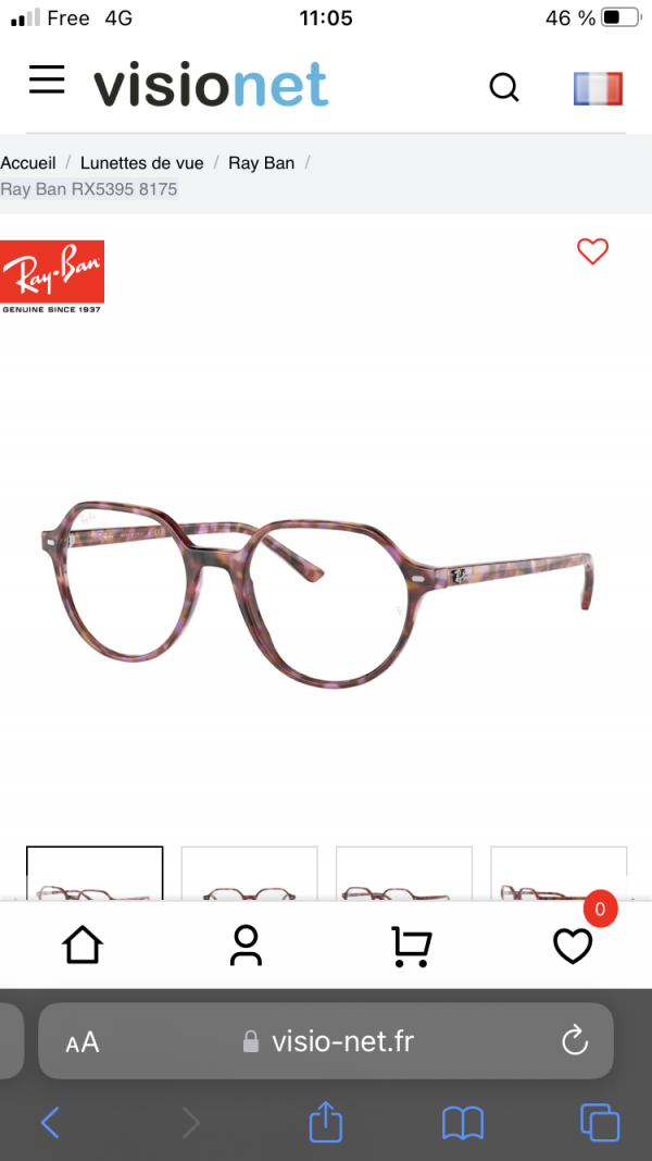 Lunettes de vue Ray Ban perdues à Dijon proximité route de Corcelles (quartier Eiffel/marcs d’or)