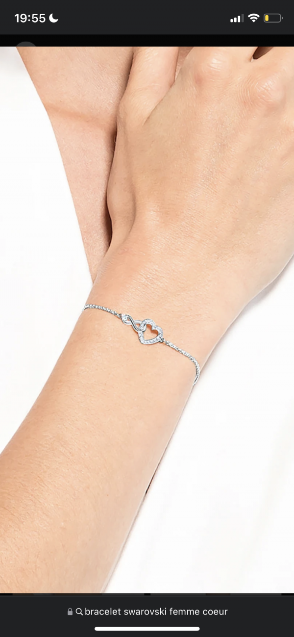 Perdu bracelet Swarovski cœur infini Reims centre